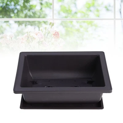  3 PCS Plastic Succulent Pots Rectangular Flower Pots Plant Pots Planter with - Image 1 of 4