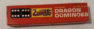 Vintage Halsam Dragon Dominoes, No. 622, Double Six, 28 Pieces Wooden - Picture 1 of 2