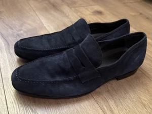 To Boot New York Navy Blue Suede Loafers US10 Italy - Picture 1 of 15