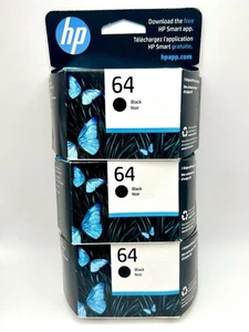 HP #64 Czarny N9J90AN 64 Wkład atramentowy 3-pak NOWY ORYGINALNY - Zdjęcie 1 z 2
