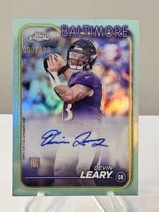 Tarjeta de novato autografiada 2024 Topps cromada 68/199 Devin Leary Aqua Refractor - Imagen 1 de 4