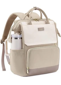 LOVEVOOK Laptop Backpack, Giant Tumbler Pocket, Waterproof Daypack - Khaki - Picture 1 of 8