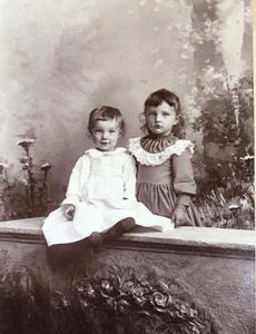 1880’s ANTIQUE CABINET CARD PHOTO Two Sisters Young Girls Cleveland Ohio - Picture 1 of 2