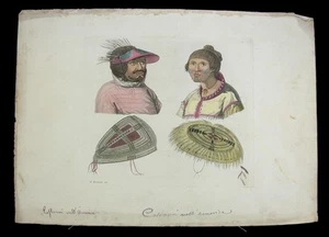 Antique print USA ALEUTH INDIGENOUS ALASKA Bramati Early1800 - Bild 1 von 7