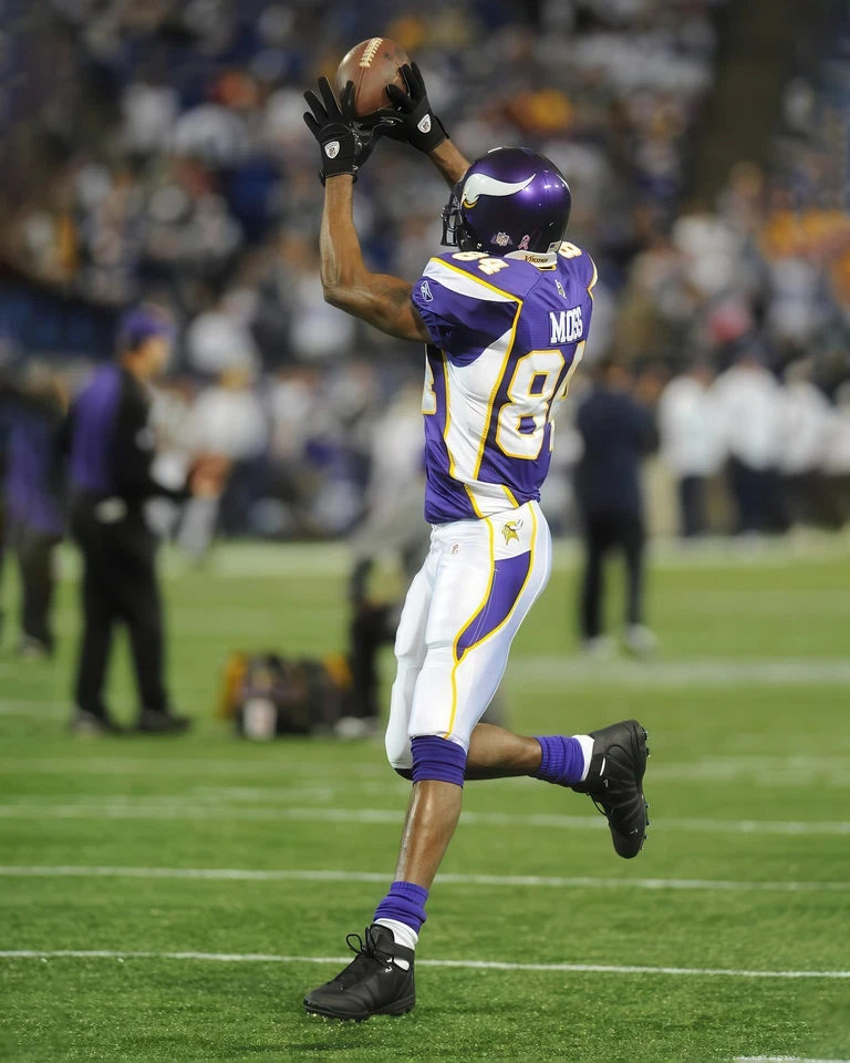Impresión fotográfica brillante Randy Moss #84 Minnesota Vikings NFL 8"X10" 13 Foto 1 de 1