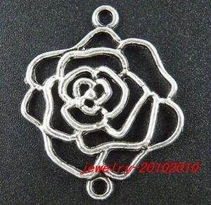 15 conectores florales con marco plateado tibetano 37x31 mm 9404 - Imagen 1 de 1