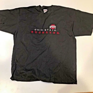 OHIO STATE BUCKEYES Team Editions T Shirt Sz XXL Black w Red White Embroidery - Picture 1 of 4