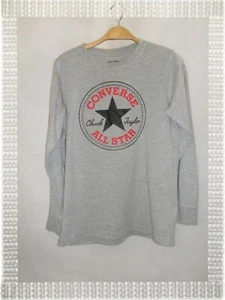 A - Haut T-shirt Manches Longues Gris Converse Taille 12 / 13 Ans - Imagen 1 de 3