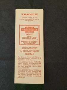Chicago Aurora and Elgin Railroad "Warrenville" Timetable (Oct 29th, 1950) - Picture 1 of 2