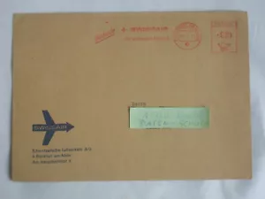 BRD Swissair AFS Absenderfreistempel Frankfurt 1971 Luftfahrt Kuvert Drucks. rar - Bild 1 von 2