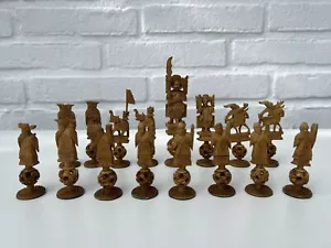 Schach geschnitzt Hong Kong Chess Set Carved Hang On Ivory Mystery Puzzle Ball - Bild 1 von 16