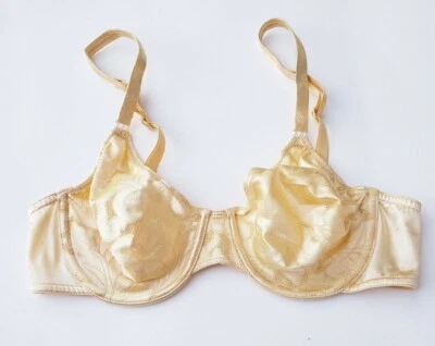 Sujetador Warner's vintage satinado y perlas talla 36B con aros amarillo Sissy mujer  Foto 1 de 4