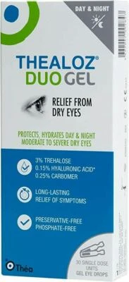 NICORETTE 3x Thealoz Duo GEL DAY & NIGHT Preservative-Free Dry Eye Drops (3 x 30 Vials)