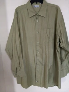 BACHRACH Mens Long Sleeve Pocket Shirt Green Size 19.5 34-35 - Picture 1 of 4