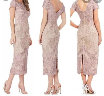 JS Collections Soutache Vestido Midi Encaje Talla 2 Rosa Arena Foto 1 de 2