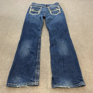 Ariat B4 Relaxed Fit Denim Jeans Youth Boys Size 14 Blue Jeans Adjustable Waist - Picture 1 of 12