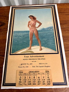 1948 Vintage Salesman Sample Bikini Pin Up Girl Calendar - Picture 1 of 7