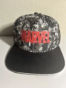 Marvel Comics Black and White Hat Cap SnapBack Avengers Iron Man Cap Hulk NWT - Picture 1 of 5