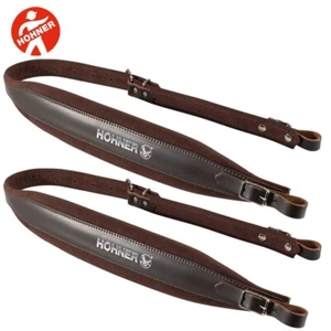 Hohner ACC14 BROWN 42" Leather Accordion Shoulder Strap - Brown - Made In Italy - Picture 1 of 3