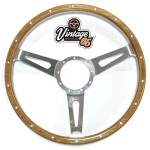 Vintage Warehouse Classic 16" Wood Rim Semi-dished Steering Wheel & Fittings - Picture 1 of 2