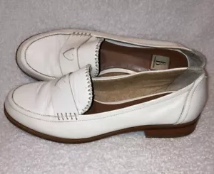 Scarpe mocassini Ellen Degeneres ED Laddie in pelle bianca da donna taglia 8M cuore - Foto 1 di 7