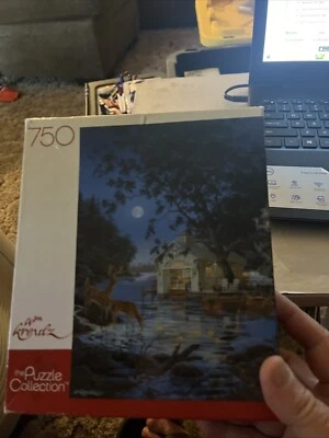 The Puzzle Collection Shared Spaces 750 Piece Puzzle NEW Deer On The Lake - Image 1 of 4