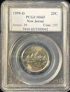 1999 P - New Jersey - State Quarter PCGS MS65 1st Year - Picture 1 of 2