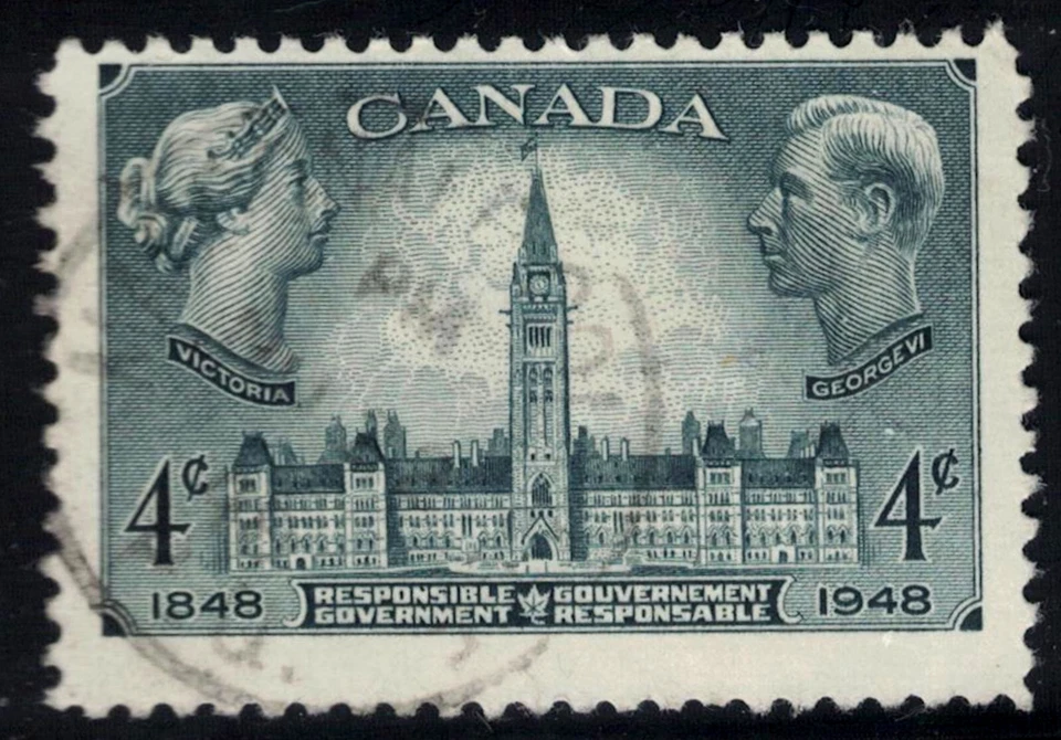 Canada Stamp #277 - Parliament Buildings (1948) 4¢ used - Изображение 1 из 1