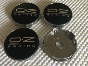 4x OZ O.Z Alloy Wheel Hub Centre Cap Set of 4 Center Caps 3D 60mm Black / Silver - Picture 1 of 3