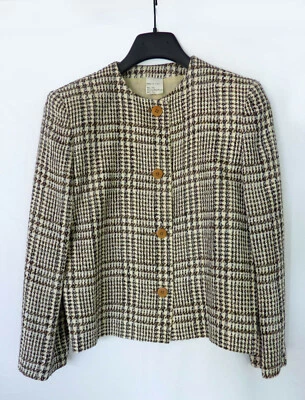 Chaqueta Blazer Giorgio Armani Vintage a Cuadros Via Borgonuovo 21 Milano Talla 8-10 Foto 1 de 4