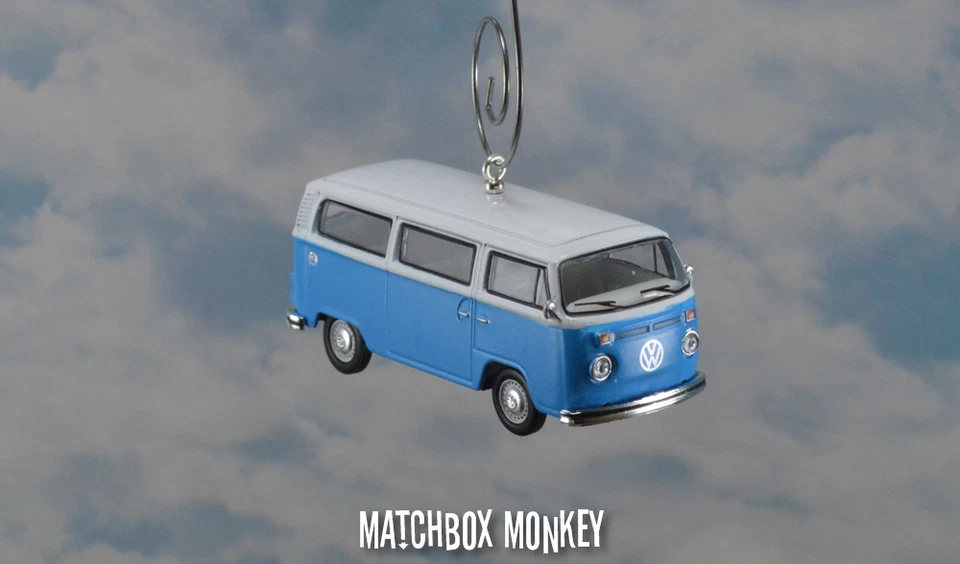 Volkswagen T1 1977 azul tipo 2 autobús adorno de Navidad VW Van Bulli ventana de bahía Foto 1 de 4