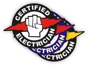 (3) Certified Electrician Hard Hat Stickers | Safety Helmet Decals Electrical - Picture 1 of 1