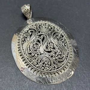 Colgante de filigrana grande hecho a mano SARDA Bali plata de ley 925 *LEER* - Imagen 1 de 17