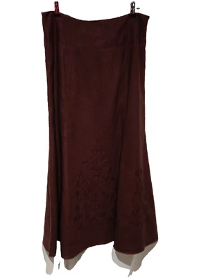 Mujeres HILLARD & HANSON Mezcla de Lino Línea A Lentejuelas Marrón Forrado Falda Talla 10 Foto 1 de 4