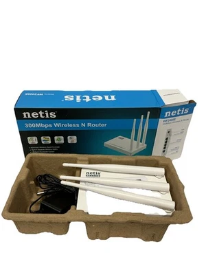 NETIS WF2409E Wireless Router 300Mbps Speed 3 Fixed Antenna Increase Range - Image 1 of 4