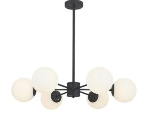 KCO Lighting 6-Light Globe Sputnik Chandelier Milk Glass Modern Chandeli... - Picture 1 of 4