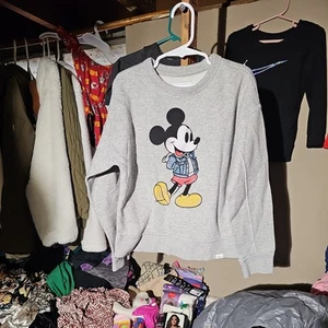 Gap Kids x Disney Mickey Mouse Gray Crew Sweatshirt Size  S (6-7) - Picture 1 of 4