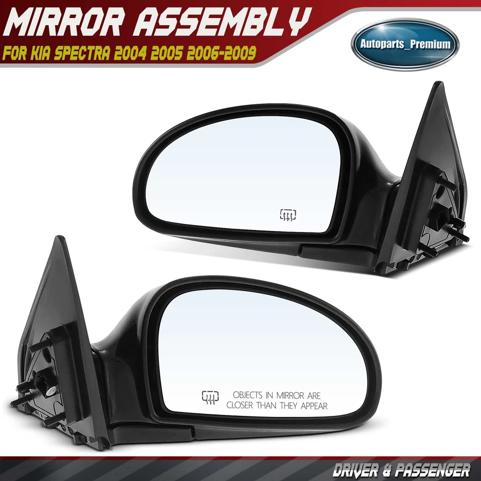 2x Espejo retrovisor eléctrico con calefacción manual plegable liso negro para Kia Spectra 2004-2009 Foto 1 de 4