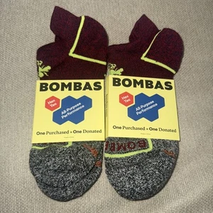 Bombas Hex Tec Ankle Mid weight Socks Lot Of 2 Pairs Bee Better Size Medium - Picture 1 of 4
