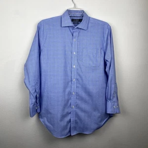 Camisa de vestir Lauren Ralph Lauren SIN HIERRO para hombre 16,5 32/33 azul a cuadros calce clásico - Imagen 1 de 10