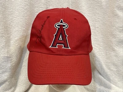 BEAUTIFUL Rod Carew AUTOGRAPHED Red SGA Hat, California Angels, VERY NICE!! - Image 1 of 4