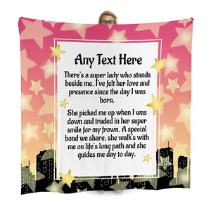 Personalised Mothers Day Blanket Super Mum Design Extra Large Fleece Throw - Picture 1 of 10