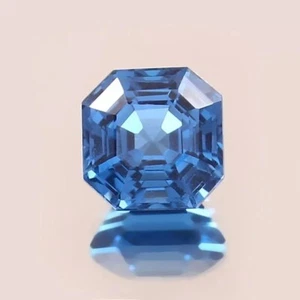 Unheated 9.45 Ct Brazilian Indicolite Blue Tourmaline Loose Asscher Cut Gemstone - Picture 1 of 4