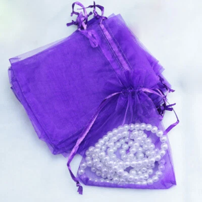 100 bolsas de organza transparente para embalaje de regalos regalos de boda fiestas dulces joyas bolsas Foto 1 de 4