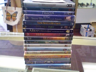 (19) Girls Princess DVD Lot: (13) Disney Snow White  Brave  Frozen  Tinker Bell - image 1 of 3