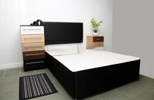 Brand New Beds.4ft 4ft6 5ft Divan Bed Base.Black or Grey Free headboard - Picture 1 of 3