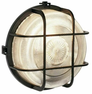 PowerMaster Circular Round Bulkhead Outside Wall Light Security Exterior Lamp - Picture 1 of 2
