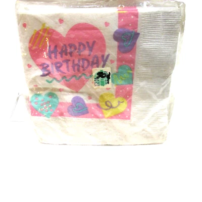 Servilletas de Bebida Corazones Cumpleaños Amscan De Colección 16 unidades Nuevas Foto 1 de 3