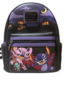 Loungefly Disney Vampire Angel & Stitch The Series Mini Backpack Purple - Picture 1 of 19