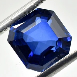 Blue Sapphire Asscher Cut Gemstone Deep Blue Sapphire Octagon Ceylon Sapphire - Picture 1 of 6